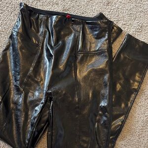 SPANX Glossy Black Faux Leather Pants